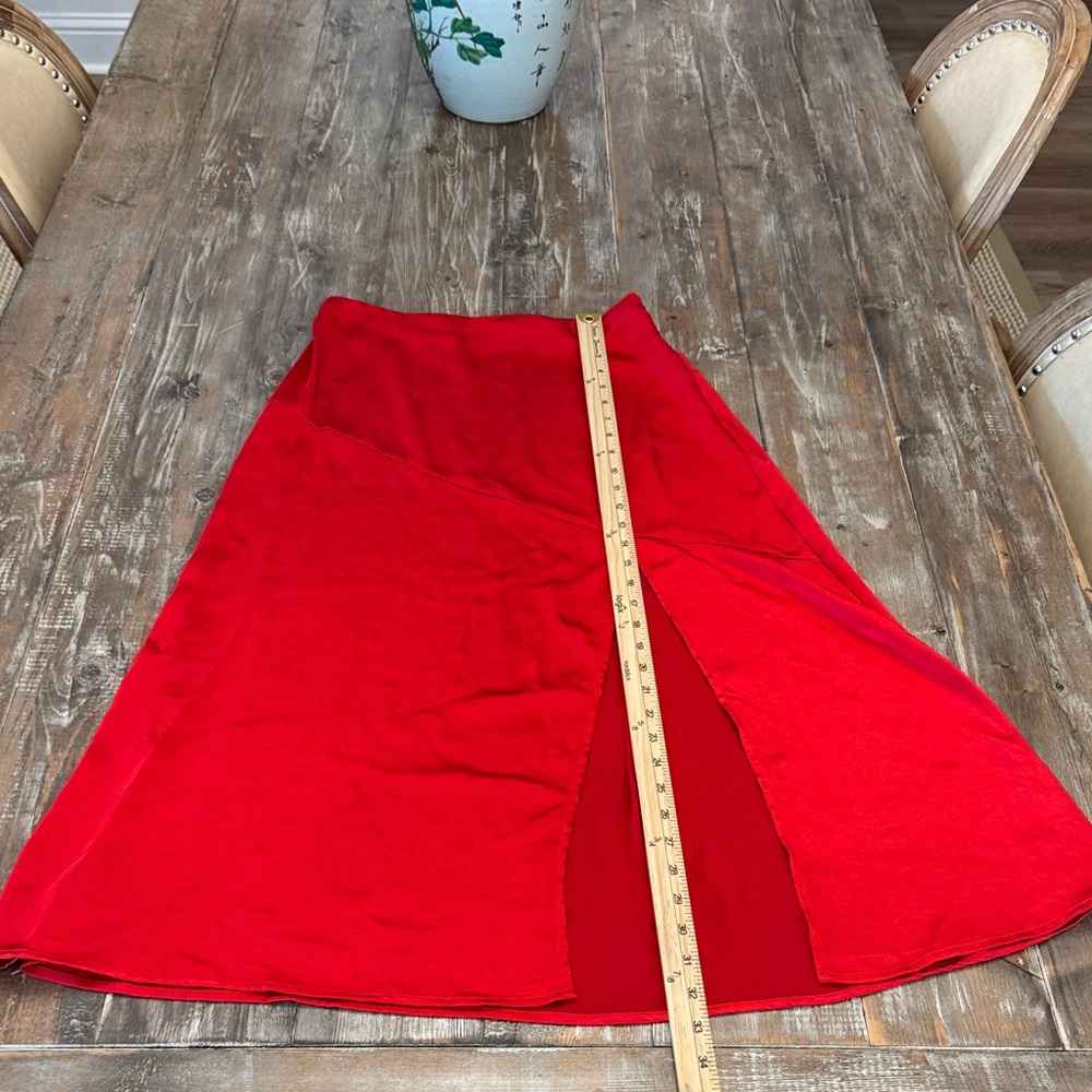 Skies Are Blue Asymmetrical Red Skirt
